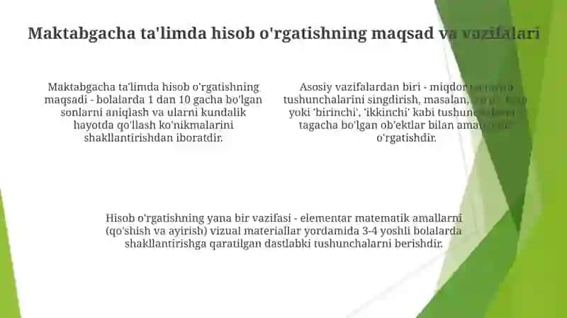 Maktabgacha ta'limda hisob o'rgatish 4