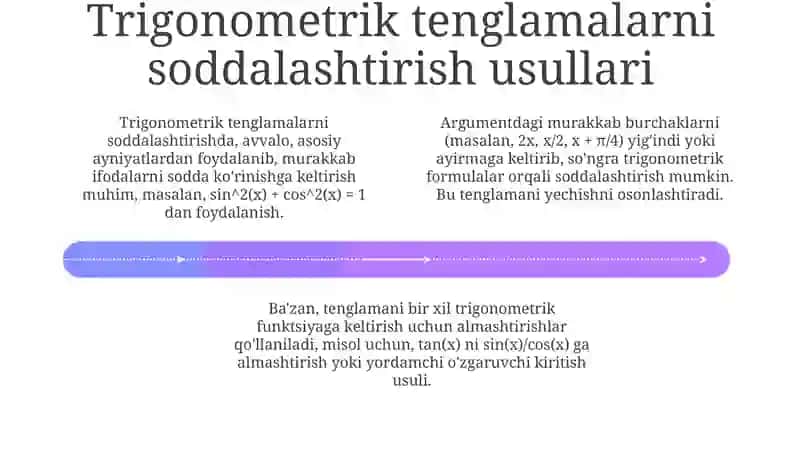 Trigonometrik tenglama va tengsizliklarni yechish metodikasi 4