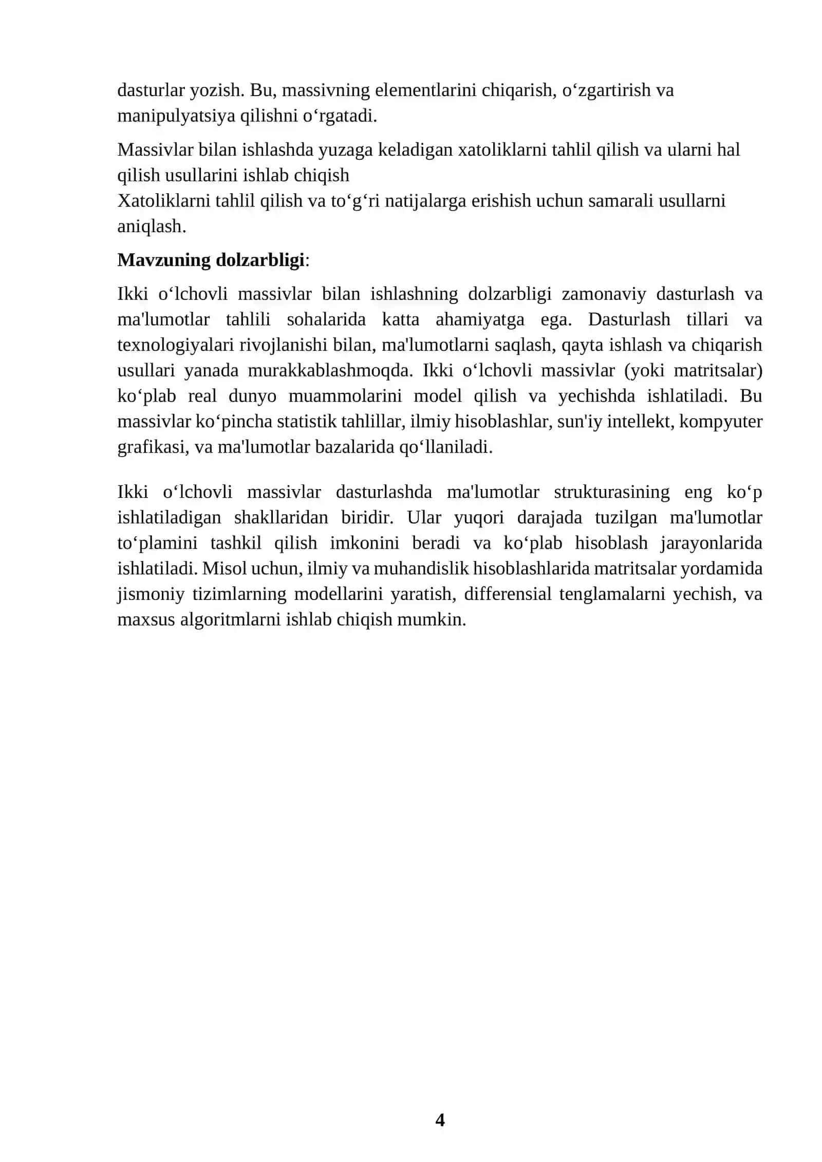 DASTURLASH FANIDAN TAYYORLAGAN KURS ISHI 4