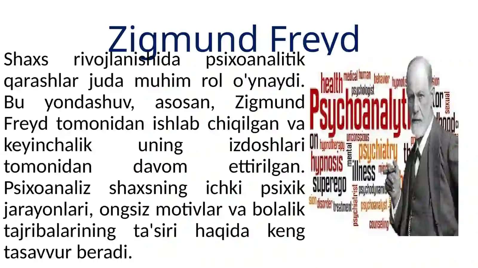 Shaxs rivojlanishida psixoanalitik qarashlar 4
