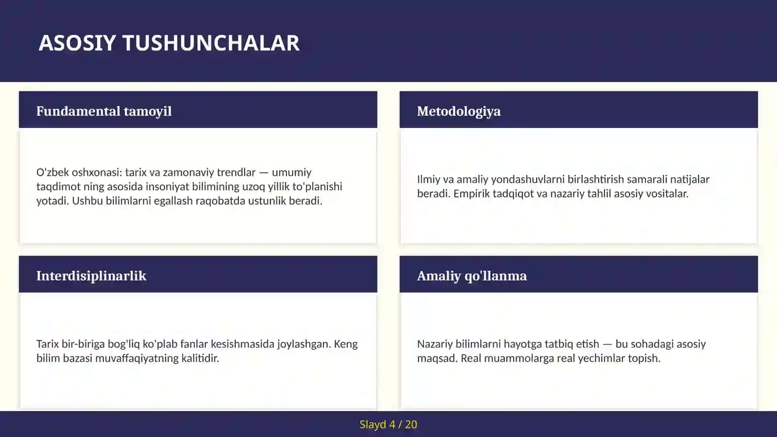 O'zbek oshxonasi: tarix va zamonaviy trendlar — umumiy taqdimot 4