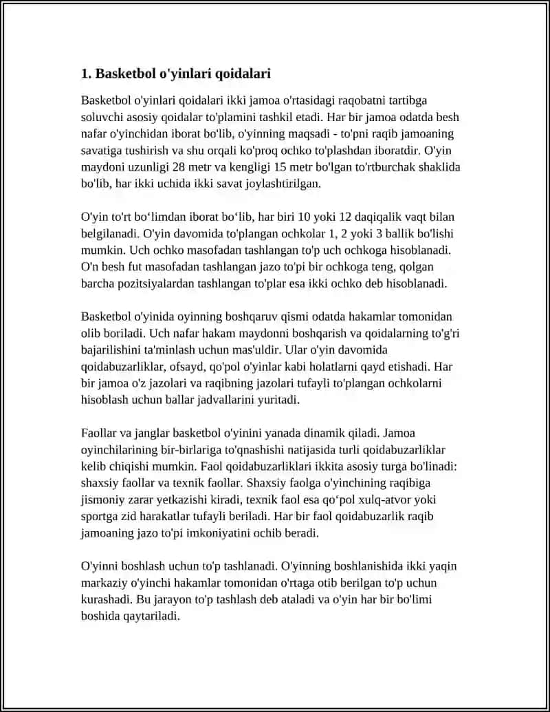 BASKETBOLL SPORT OʻYINLARI 4