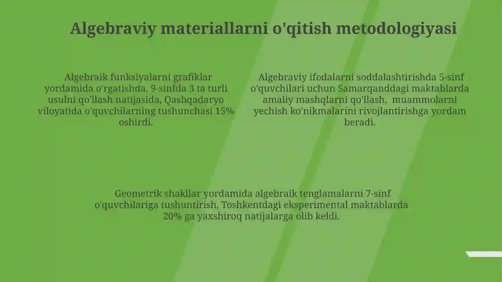 Algebraik materiallarnioʻrgatishmetodikasi 4
