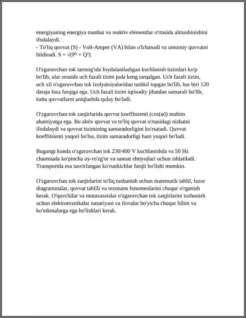 UCH FAZALI ELEKTR ZANJIRLARINI HISOBLASH 4