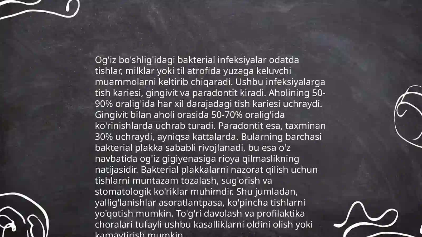 Surunkali Infeksiya o'choqlari turlarida og'iz bo'shlig'idagi o'zgarishlar 4