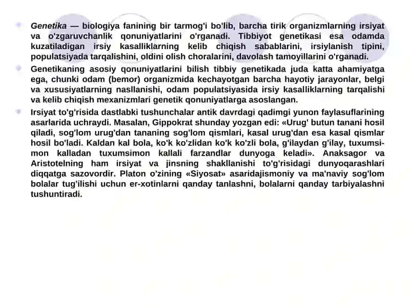 Irsiyat vagenetika.Irsiy kasalliklar 4