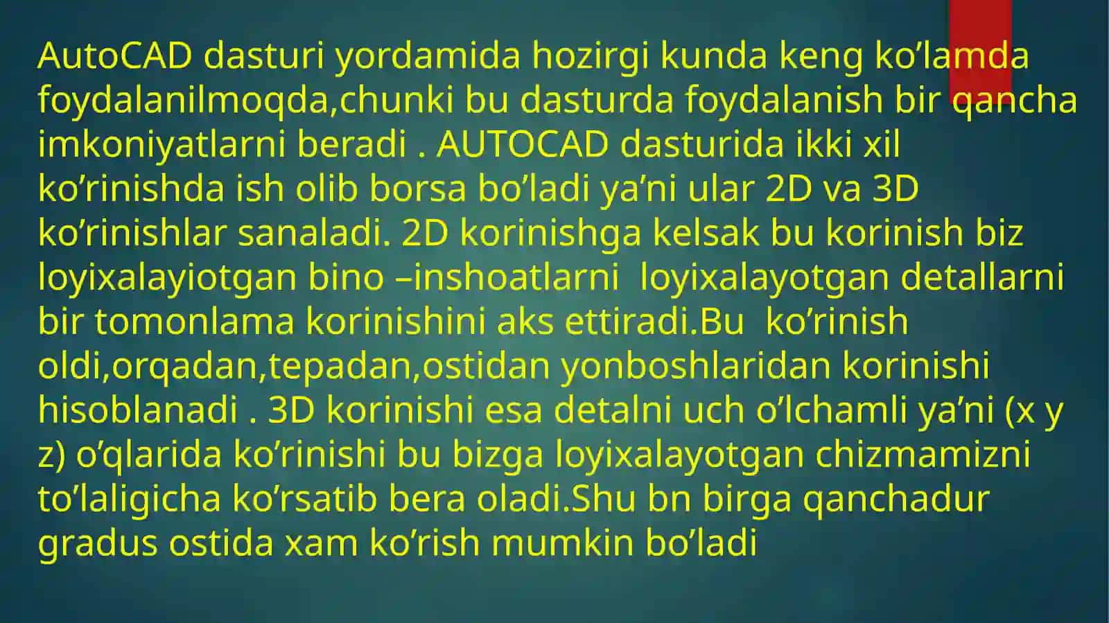 AUTOCAD dasturida loyihalash 4