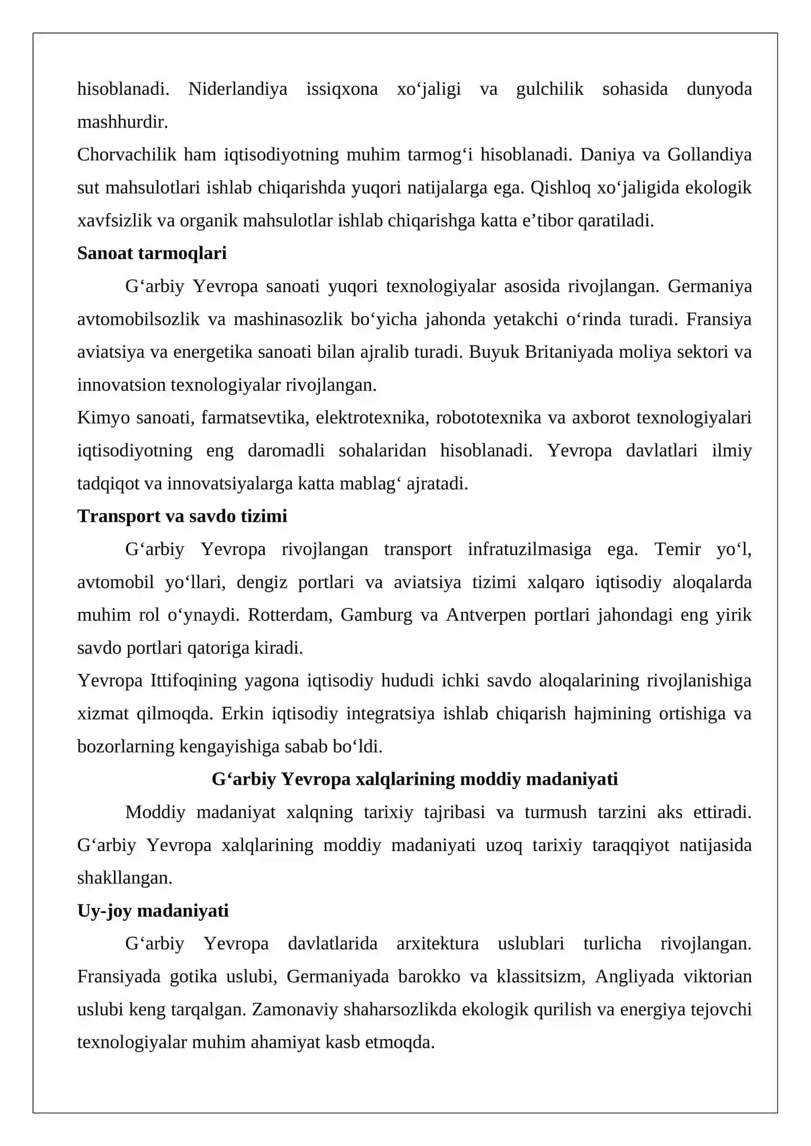 G‘arbiy Yevropa xalqlari xoʻjaligi va madaniyati 4