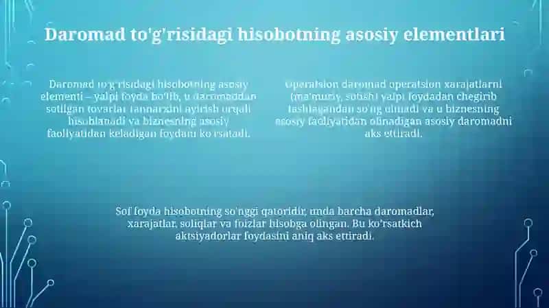 Daromad to'g'risidagi hisobot 4