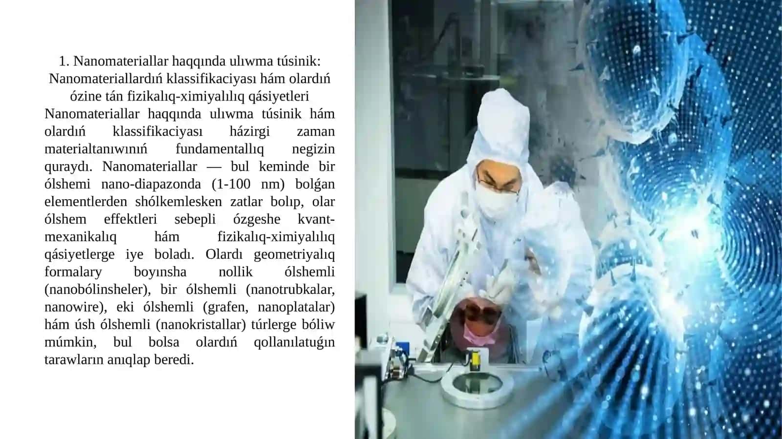 Nanomateriallar hám nanobirikpelerdi alıw hám qollanıw 4