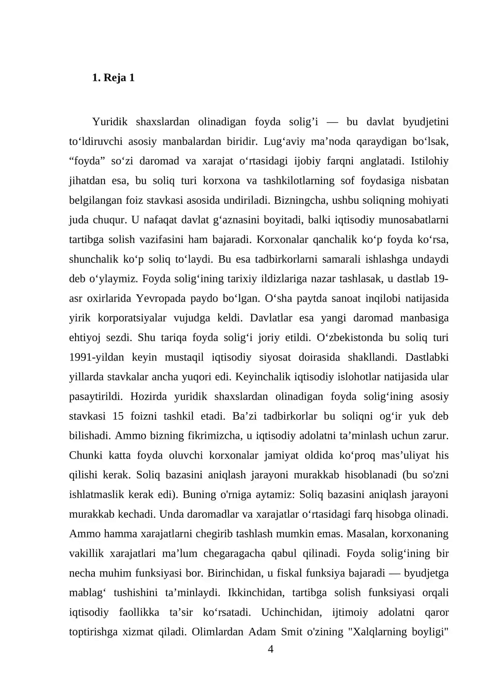 Yuridik shaxslardan olinadigan foyda solig’i 4