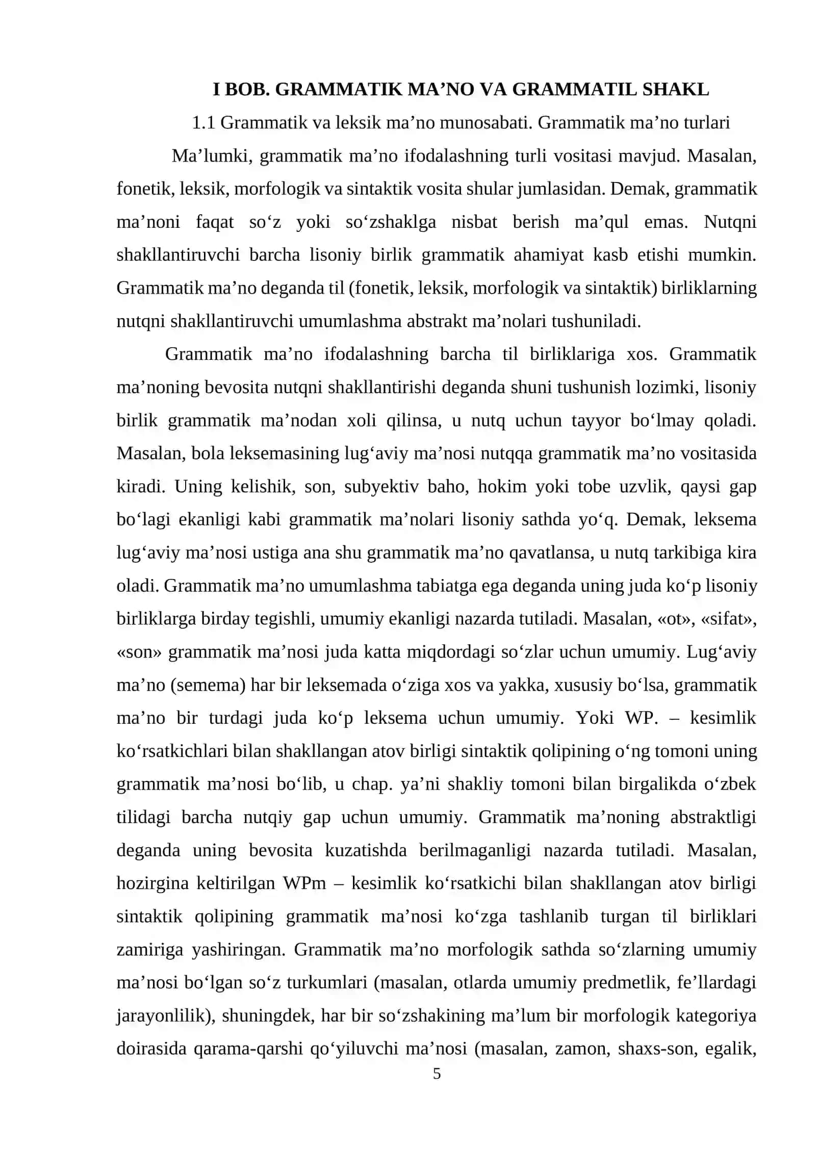 Grammatik maʼno va grammati shakl 4