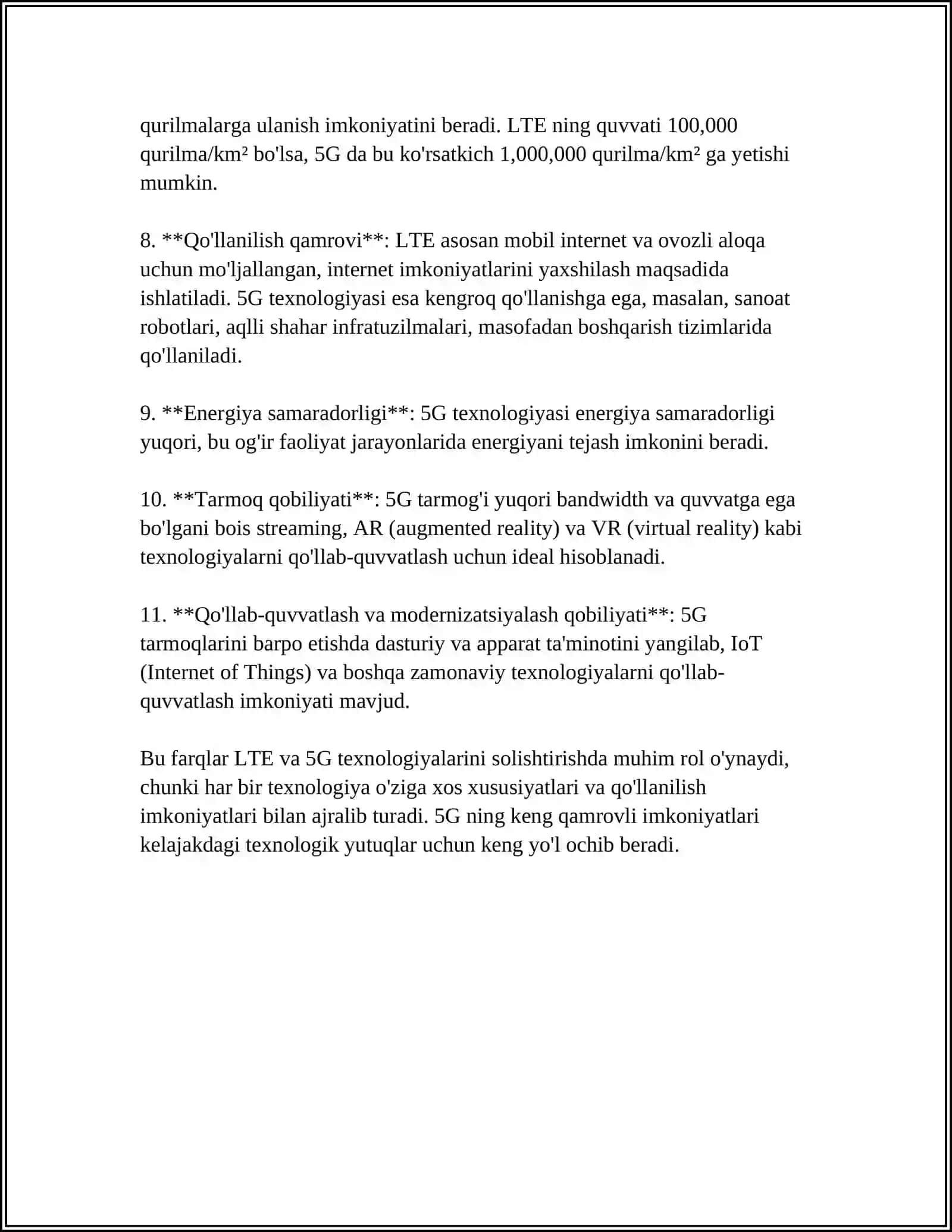 LTE TEXNOLOGIYALARIDAN 5G TEXNOLOGIYALARIGA MIGRATSIYALANISH KO‘RINISHLARI 4