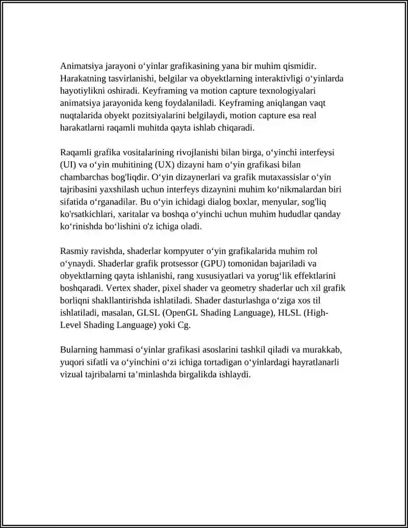 Kompyuter Oʻyinlari Grafikasi 4