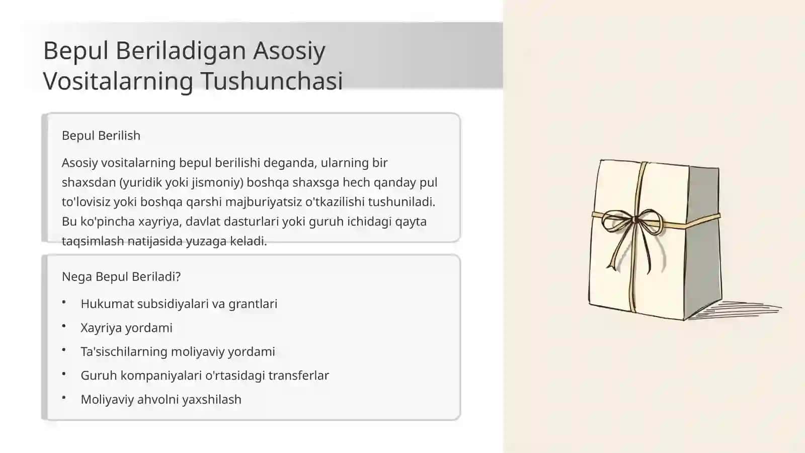 Asosiy Vositalarning Bepul Berilishi Hisobi 4