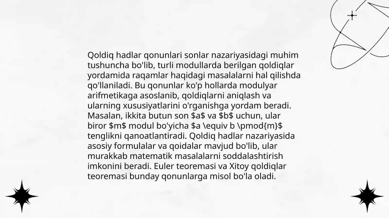 Qoldiq hadning har xil koʻrinishlari 4