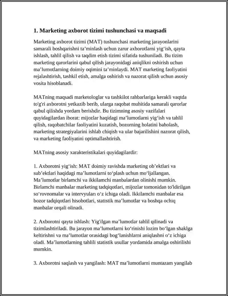 MARKETING AXBOROT TIZIMI 4