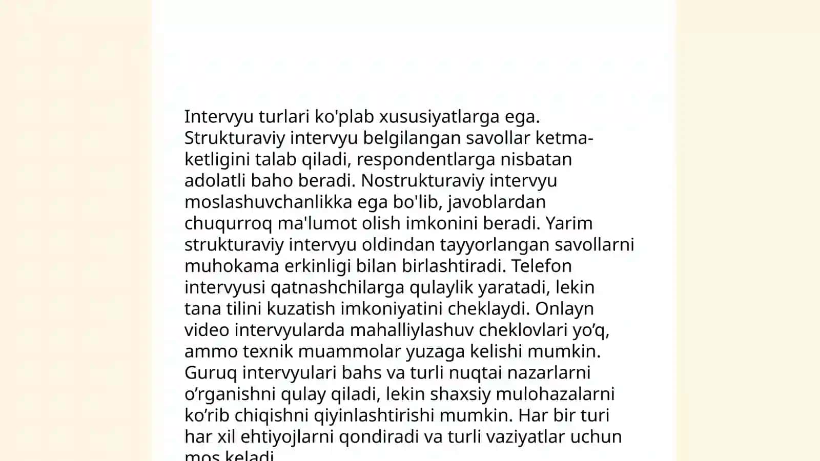 Interyuv usuli va anketa metodlari 4