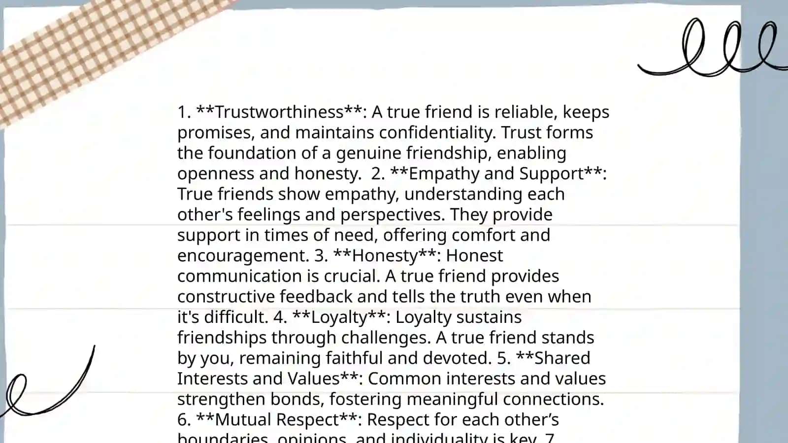 Plan: The Importance of Friendship 4
