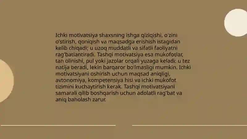 Faoliyat va motivatsiya 4