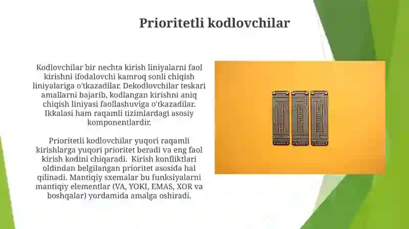 Mantiqiy mikrosxemalar.Shifratorlar.Deshifratorlar 4