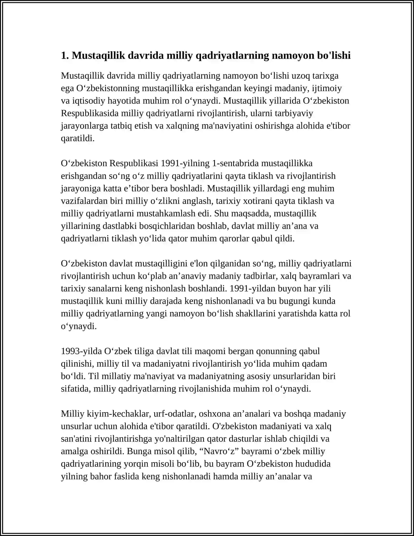 MUSTAQILLIK DAVRI DRAMATIK ASARLARDA MILLIY QADRIYATLAR 4