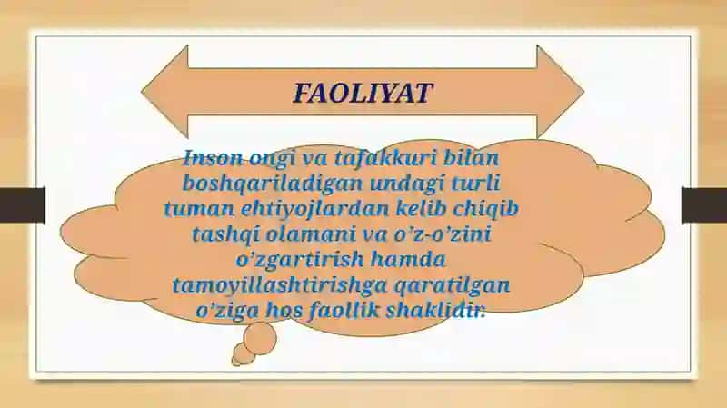 Faoliyat haqida tushuncha. Shaxs 4