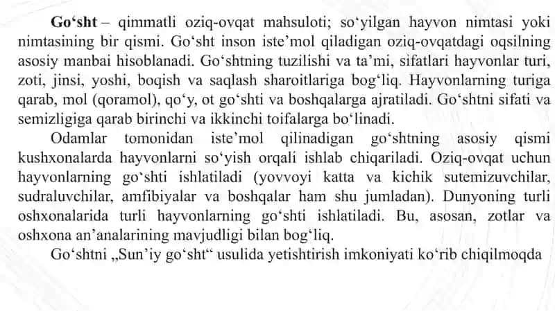 Go'sht va go'sht mahsulotlarining tarkibi 4