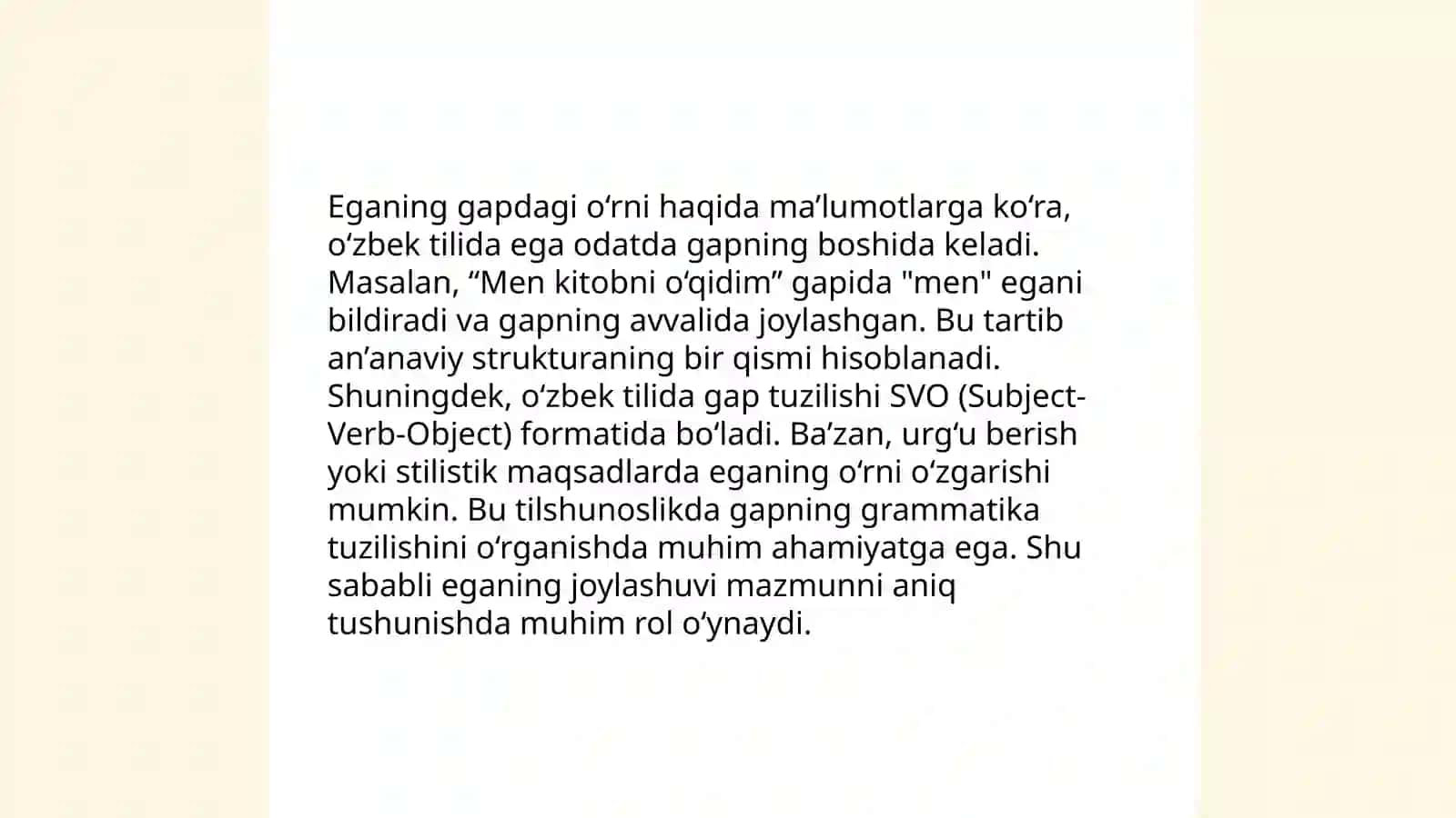 Ega va uning gapdagi o'rni 4