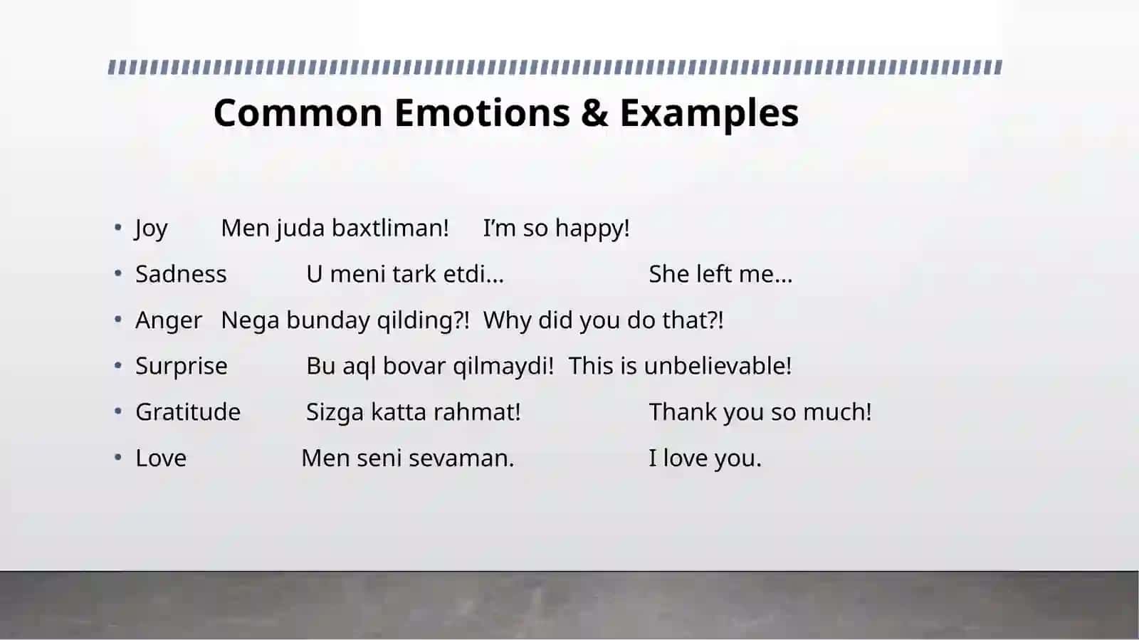 Translation of Emotional Sentences 4