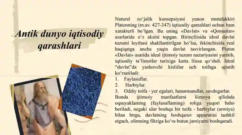 Qadimgi dunyo iqtisodiy g'oyalari. 4
