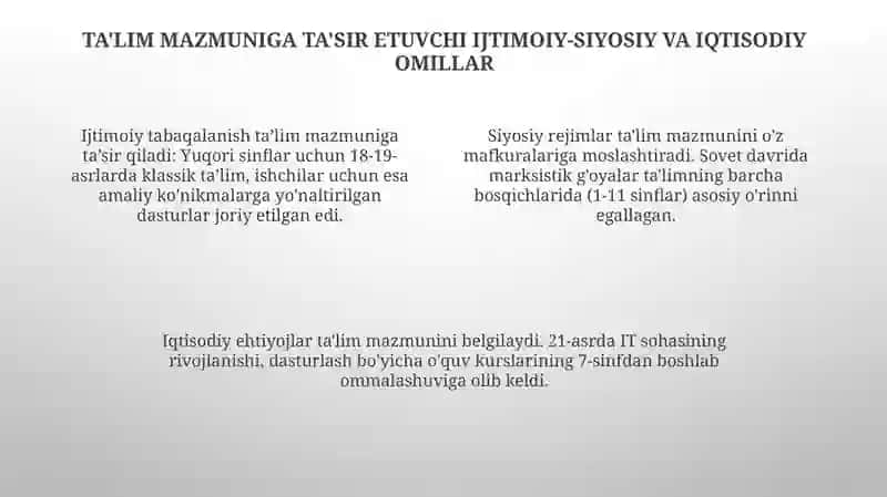 Taʼlim mazmunining tarixiy xususiyati 4