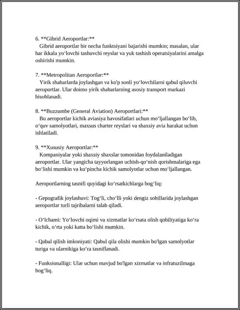 AERAPORT TURLARI VA TARKIBIY QISIMLARI 4