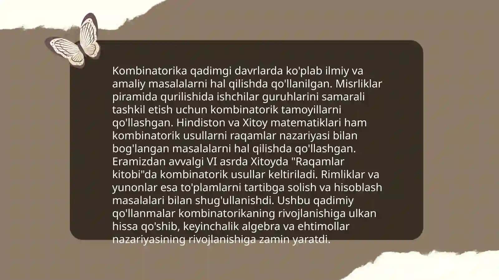 Kombinatorika fani rivojlanish tarixi 4