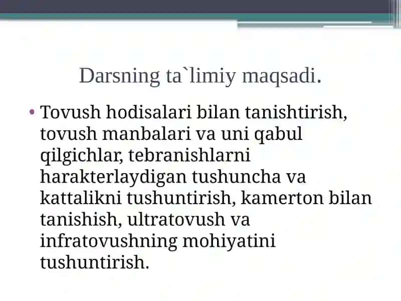Tovush manbalari va qabul qilgichlar 4
