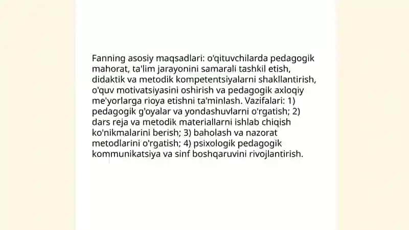 Pedagogik mahorat fani 4