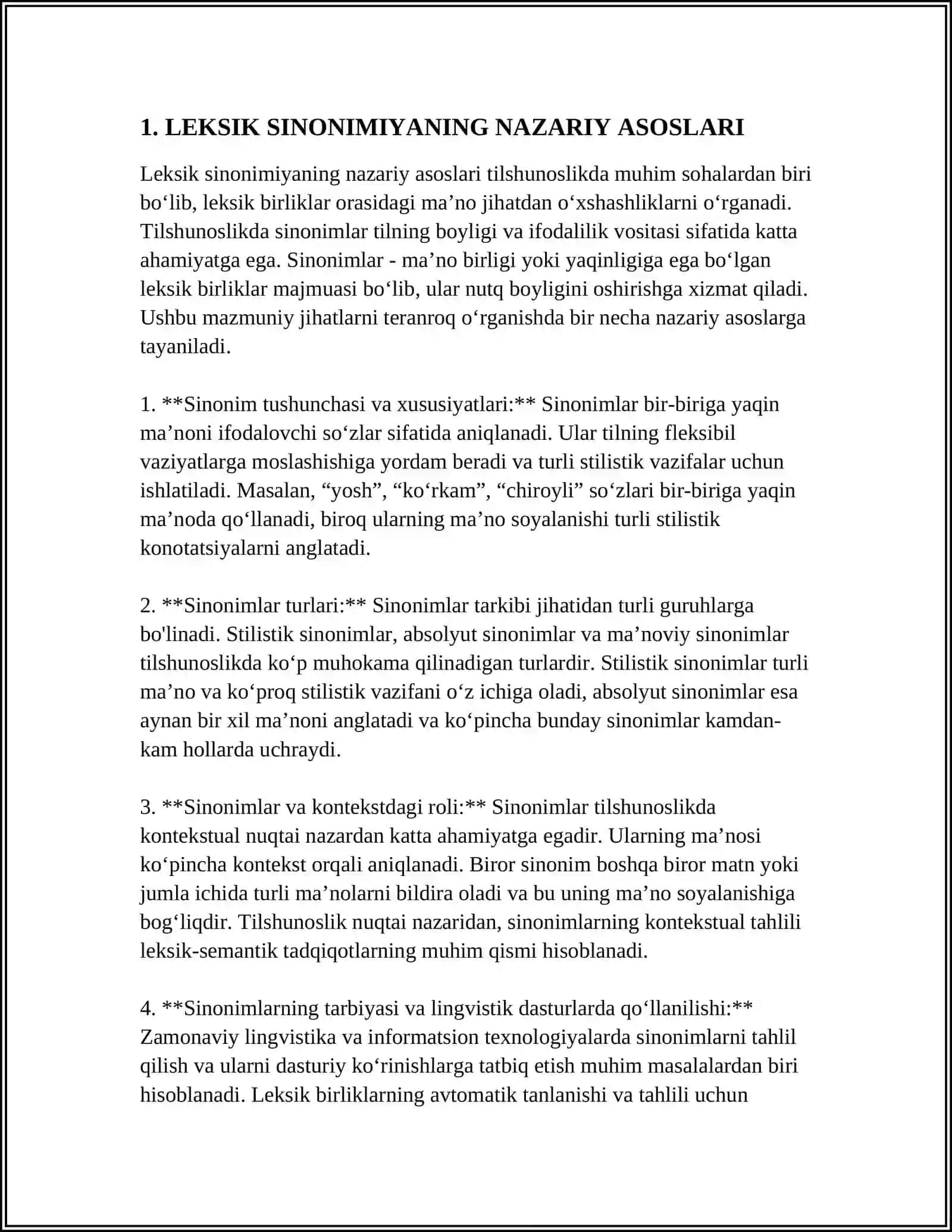 LEKSIK SINONIMIYA HAQIDA MAQOLALAR ANNOTATSIYASI 4