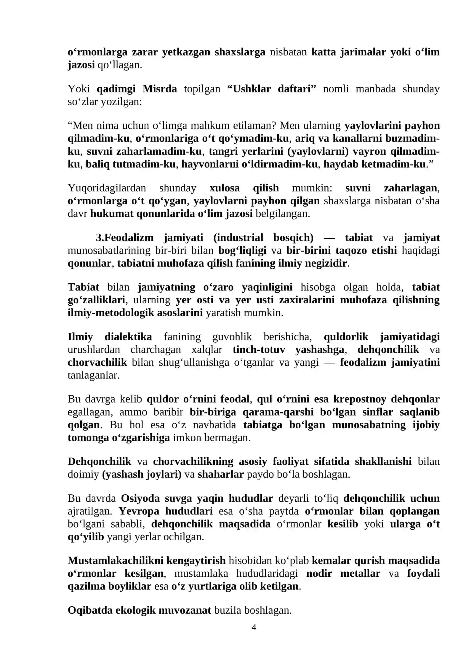 Tabiat va jamiyat o‘rtasidagi o‘zaro munosabatlar 4