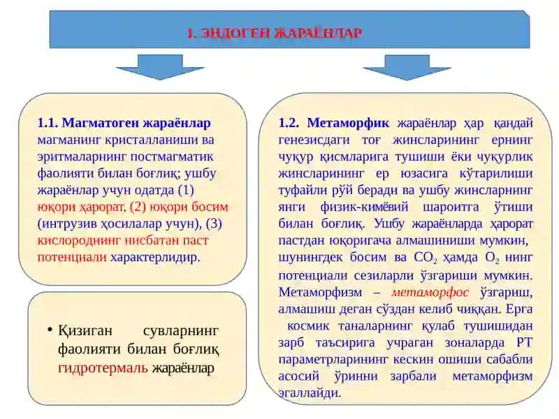 Минерал ҳосилқилувчиэндогенжараёнлар 4