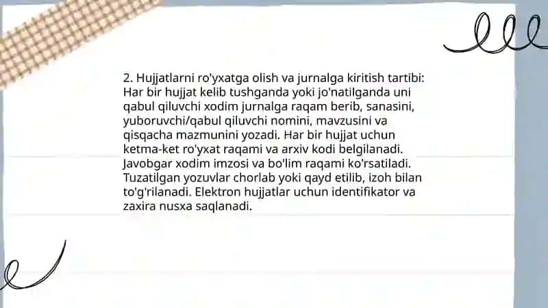 Hujjatlarni tasniflash va kataloglash 4