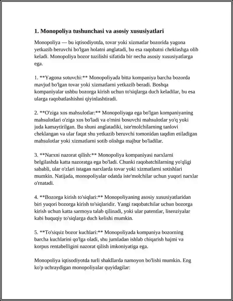 MONOPOLIYANING IQTISODIY ASOSLARI 4