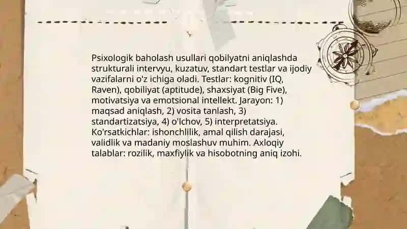 Qobilyatni aniqlash treningi 4