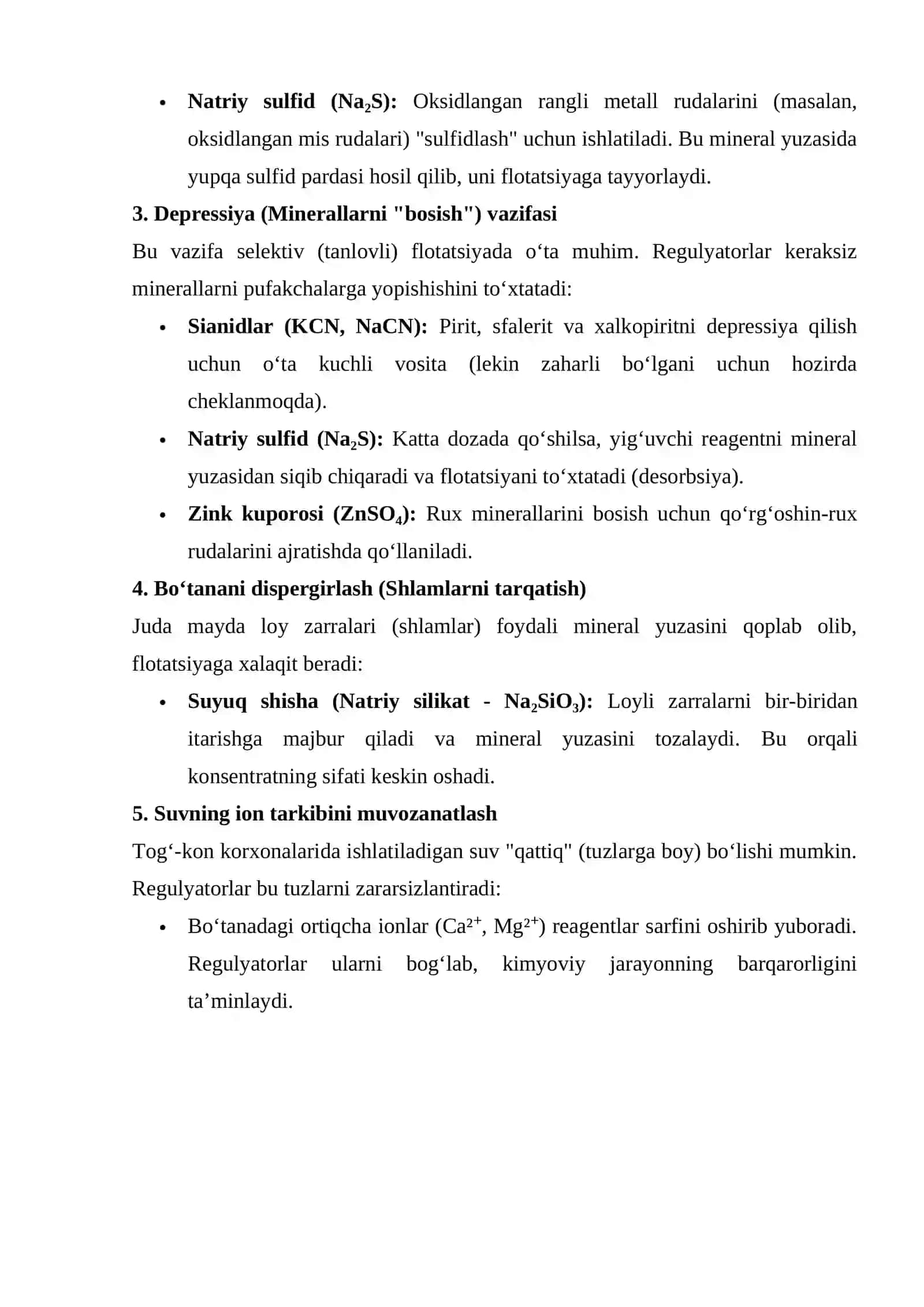 Muhit hosil qiluvchi va ko`pik hosil qiluvchi reagentlarning bo`tanaga ta`siri 4