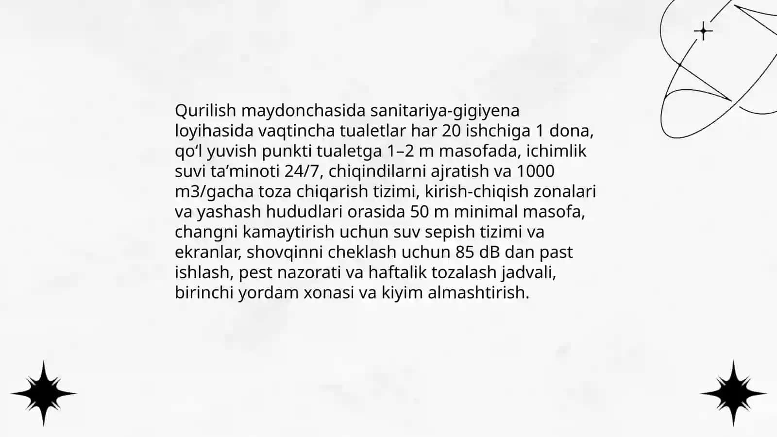 Qurilish loyihalarida sanitariya normalari va me'yorlarining huquqiy asoslari 4