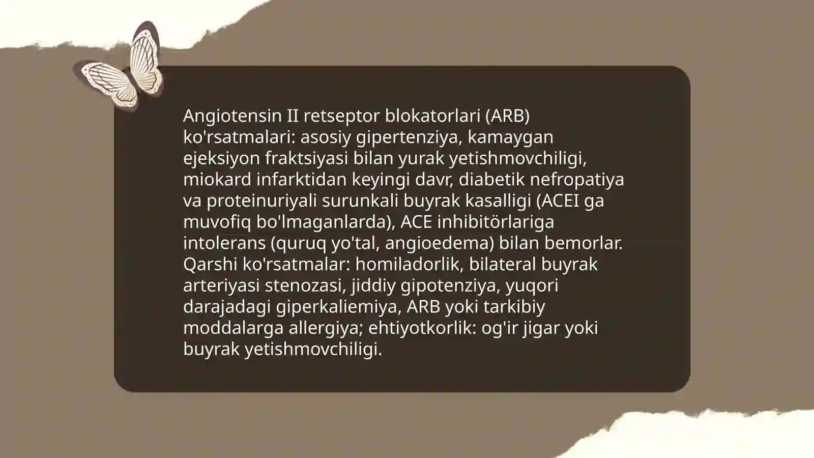 Gipotenziv dori vositalari koʻrsatma va qarshi koʻrsatmalar 4