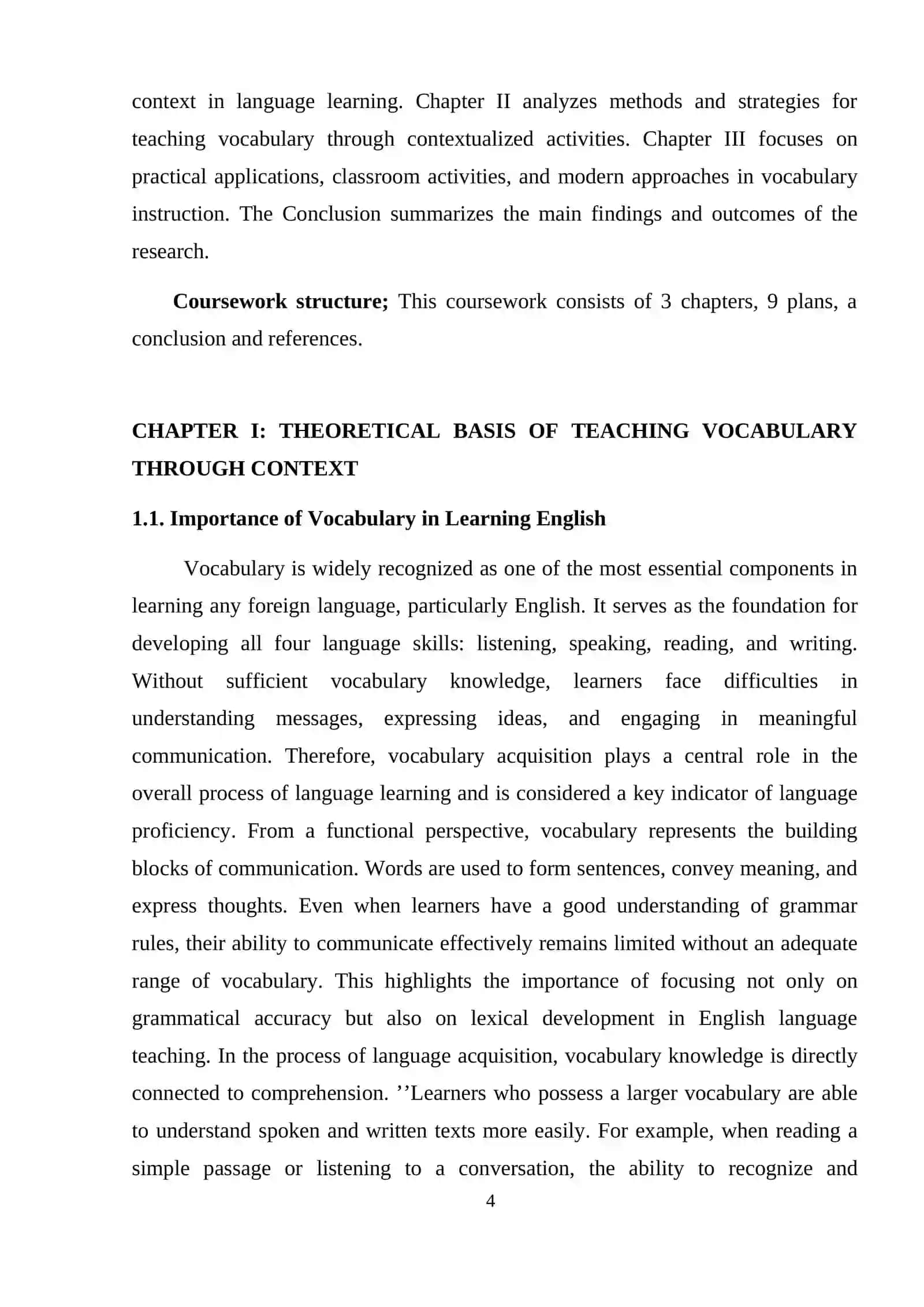 THEORETICAL BASIS OF TEACHING VOCABULARY THROUGH CONTEXT 4