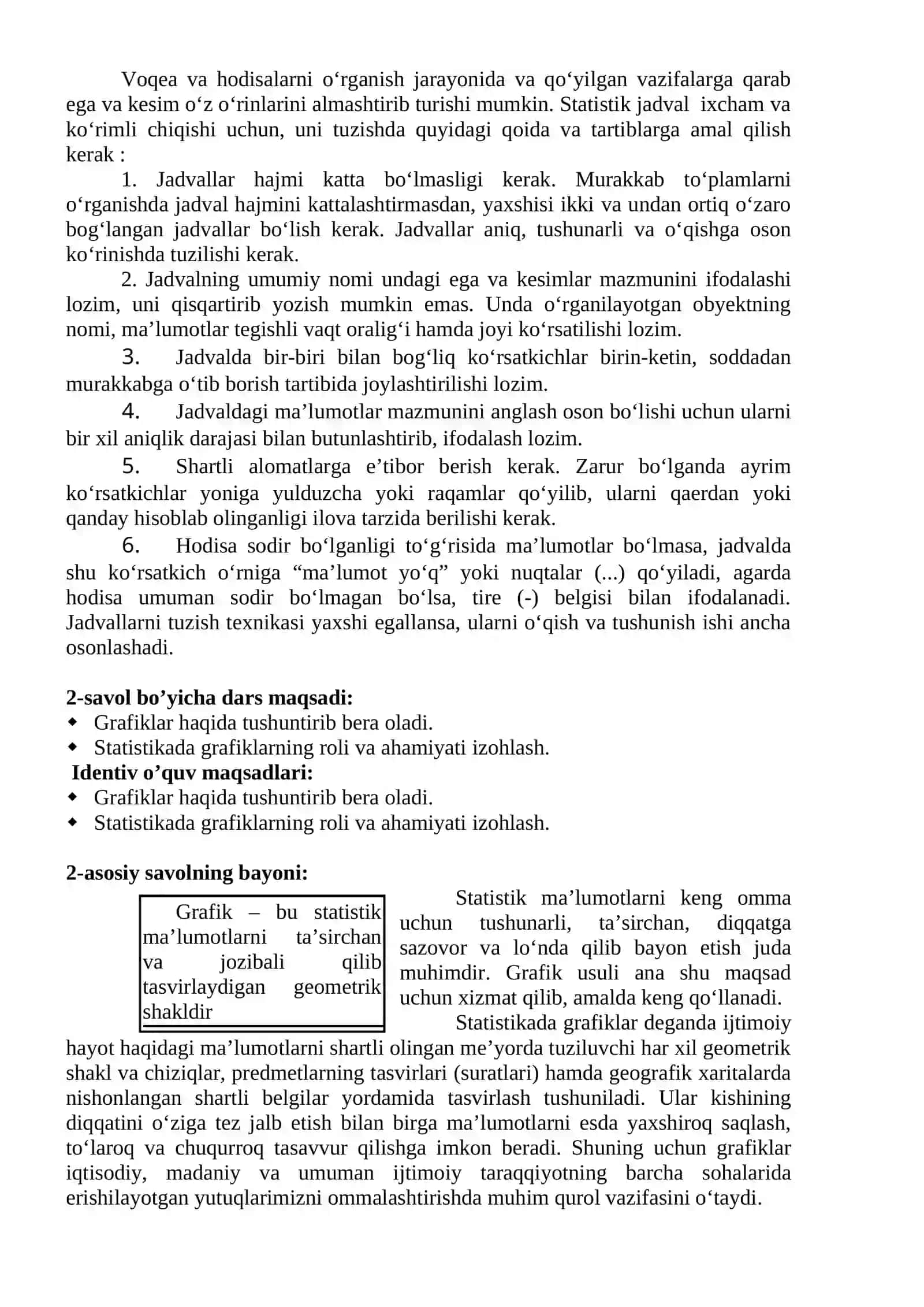 STATISTIK JADVALLAR VA GRAFIKLAR 4