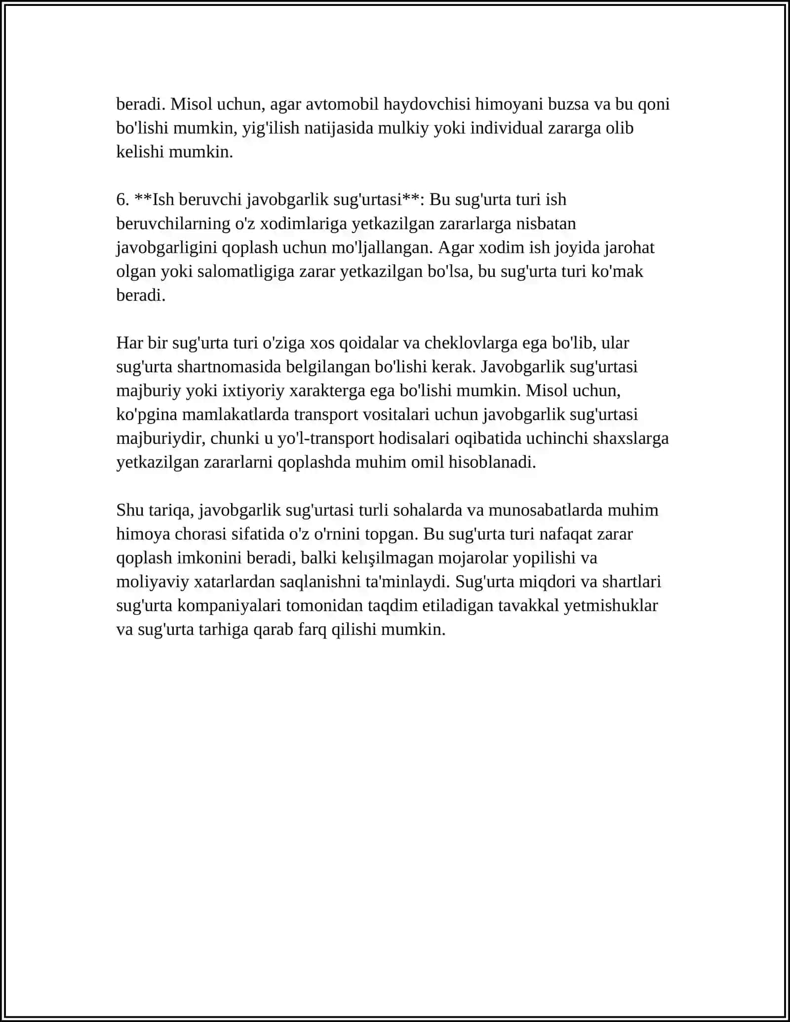 JAVOBGARLIKNI SUGʻURTA QILISH 4