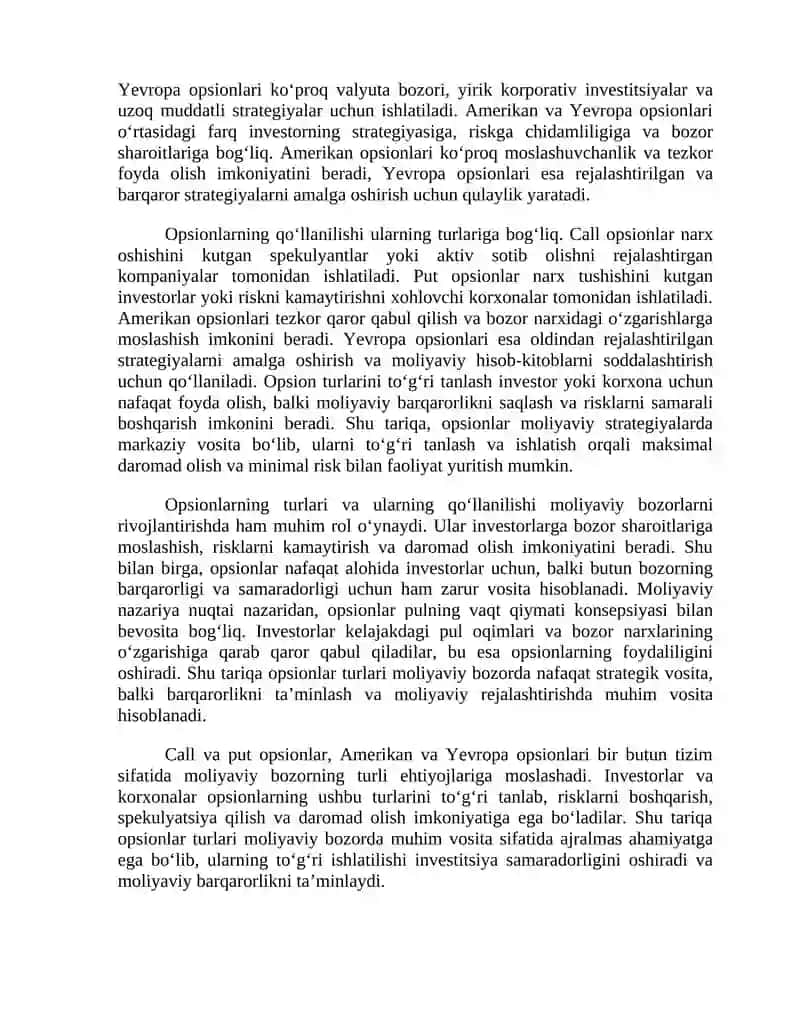 Opsionlar mohiyati va qo‘llanilishi 4