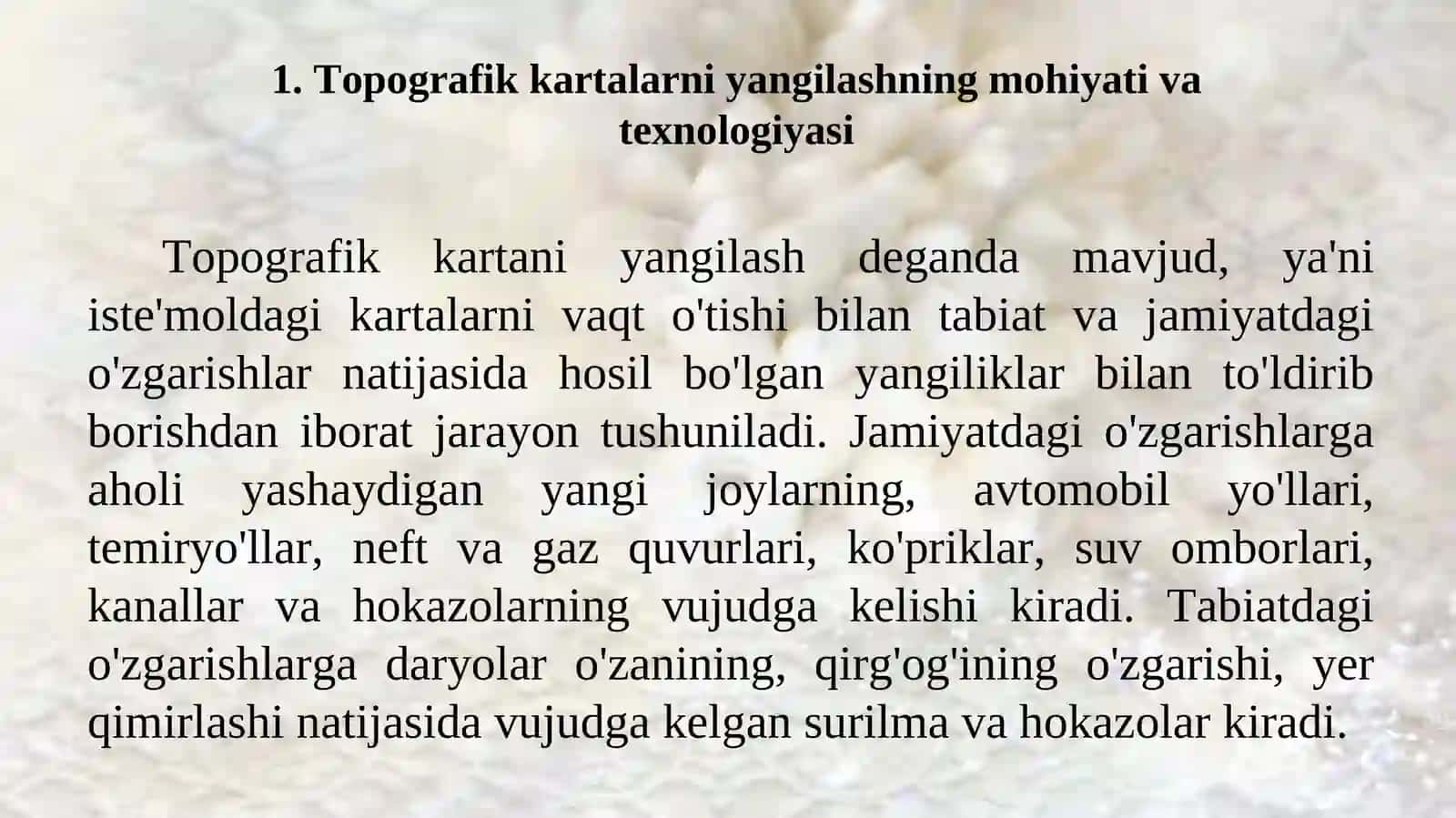 Topografik kartalarni yangilash va takomillashtirish 4